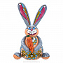 Статуэтка с росписью "Ушастый кролик". Хохлома, фотография 1. Интернет-магазин ЛАВКА ПОДАРКОВ