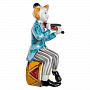 Статуэтка "Клоун-скрипач". Гжель, фотография 2. Интернет-магазин ЛАВКА ПОДАРКОВ