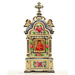 08004/каз Гжель КИОТ №3 "Богоматерь Казанская"настольный 