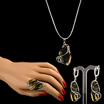 0050415/Подвеска 723025 вст.янтарь (Ag 925)