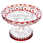 0054919/FR Хрусталь ФРУКТОВНИЦА СРЕДНЯЯ НА НОЖКЕ КРАСНЫЙ