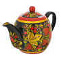Чайник заварочный 0,5 л "Клубника". Хохлома, фотография 2. Интернет-магазин ЛАВКА ПОДАРКОВ