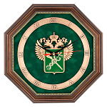 Часы настенные "Эмблема таможни". Гальванопластика 34х34 см