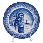 Тарелка декоративная "Птицы". Гжель