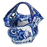 0072893 ГЖЕЛЬ Конфетница Корзина большая   в коб 21*14*17 СМ