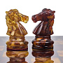 Шахматы с инкрустацией и фигурами из янтаря "Камелот" 45х45 см, фотография 4. Интернет-магазин ЛАВКА ПОДАРКОВ