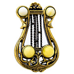 0058476/854.4 Брошь Лира (белый)