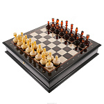 Шахматный ларец с янтарными фигурами 48х48 см