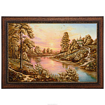 Картина янтарная "Пейзаж. Часовня" 40х60 см