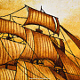 Картина янтарная "Корабль-парусник" 60х40 см, фотография 4. Интернет-магазин ЛАВКА ПОДАРКОВ