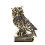 0037397 Микляихское литье Статуэтка "СОВА НА КНИГЕ" №2  Ж-177