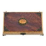 202632 Нат.дерево Шкатулка , карел береза,корень секвойи27*15,5*8