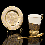 Кофейная пара с позолотой "ФСБ". Златоуст