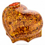 Шкатулка из янтаря "Сердце. Дубовый лист", фотография 3. Интернет-магазин ЛАВКА ПОДАРКОВ