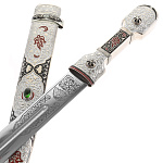 6180  Оружие сувенирное "Кавказский кинжал "эмаль,с гравировкой 55 см