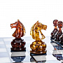 Шахматы с перламутром и янтарными фигурами "Питер" 45х45 см, фотография 5. Интернет-магазин ЛАВКА ПОДАРКОВ