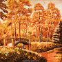 Картина янтарная "Осенний мостик" 60х40 см, фотография 2. Интернет-магазин ЛАВКА ПОДАРКОВ
