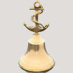 0019396  КОЛОКОЛЬЧИК латунный "ЯКОРЬ"  h=12см d=7см