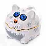 -10 Традиции ФАБЕРЖЕ Сувенир ШКАТУЛКА"КРУГЛЫЙ КОТ" РС-0815-10