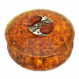 Круглая шкатулка из янтаря "Знак зодиака Рыбы", фотография 3. Интернет-магазин ЛАВКА ПОДАРКОВ