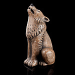 0040075 Нат.камень СКУЛЬПТУРА "ВОЛК " Кальцит