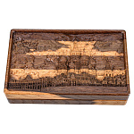 200986 ДОМИНО D6  в резной дубовой шкатулке "ХРАМ ВАСИЛИЯ БЛАЖЕННОГО" RTD-351.M