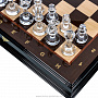 Деревянный шахматный ларец с хрустальными фигурами 48х48 см, фотография 3. Интернет-магазин ЛАВКА ПОДАРКОВ
