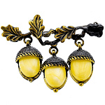 0049927/1909.4 Брошь Веточка Дубовая (белый)