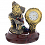 Бронзовая статуэтка с часами "Гном" на камне, фотография 1. Интернет-магазин ЛАВКА ПОДАРКОВ