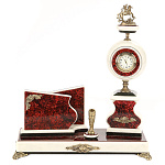 0063412 Златоуст ВИЗИТНИЦА +ЧАСЫ "Георгий Победоносец" зеленый 