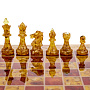 Шахматы с инкрустацией и фигурами из янтаря 28х28 см, фотография 2. Интернет-магазин ЛАВКА ПОДАРКОВ