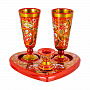Питейный набор "Интим". Хохлома, фотография 5. Интернет-магазин ЛАВКА ПОДАРКОВ