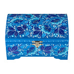 Шкатулка-сундучок "Зима. Цветы". Хохлома