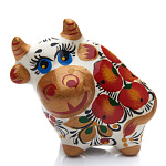 0055897/белый Хохлома СИМВОЛ ГОДА 2021 Бык малый 6*6*4см (фарфор)