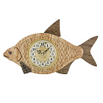 Часы настенные из карельской березы "Рыба"