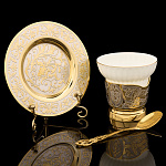 Чайная пара с позолотой "ФСБ". Златоуст