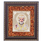 0072582-20*22,5см ИКОНА настенная "НИКОЛАЙ ЧУДОТВОРЕЦ"в золоте  (Янт.крошка)