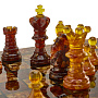 Шахматы с инкрустацией и фигурами из янтаря 50х50 см, фотография 5. Интернет-магазин ЛАВКА ПОДАРКОВ