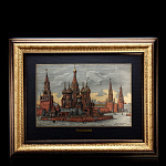 /03006 /53*72см Офорт цветной "Москва. Покровский Собор" дв.багет 