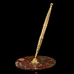 0068709 Златоуст ручка (позолота) на подставке из яшмы