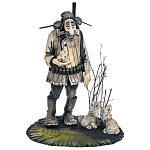 0063617 Резьба по дереву Скульптура "ОХОТНИК и три зайца"