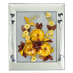 Цветочная композиция-панно из янтаря 20х25 см