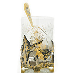 0018872/ЛТ Златоуст ПОДСТАКАННИК "УТКИ" со стаканом, ложкой, в П/У (184)