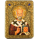 0062490/15*20см/240-3m Икона подарочная"Святитель Николай"мор.дуб  в ПУ (RTI-240-3.m)