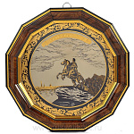 0015485 Златоуст ГРАВЮРА "СПБ. МЕДНЫЙ ВСАДНИК" D=180см (в раме)