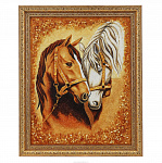 Картина янтарная "Лошади" 50х40 см