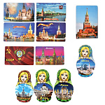 0033356-Матрешка Сувенир МАГНИТ "МОСКВА" 5,5*9,5см  (различные фотографии)