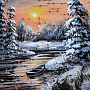 Картина на бересте "Зимнее утро" 20х30 см, фотография 3. Интернет-магазин ЛАВКА ПОДАРКОВ