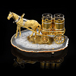 Лошадь Символ 2026 года. Набор стопок "Лошадь с телегой". Златоуст