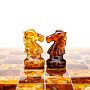 Шахматы с инкрустацией и фигурами из янтаря 28х28 см, фотография 5. Интернет-магазин ЛАВКА ПОДАРКОВ